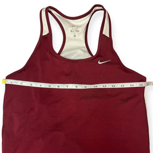 Nike Dri-FIT Airbone Racerback Tank Top Maroon White Sz Large Running Training - Picture 6 of 7